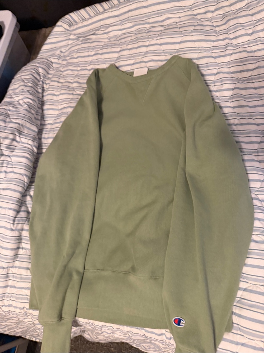 Champion Olive Crewneck Sweatshirt - Light Olive Green